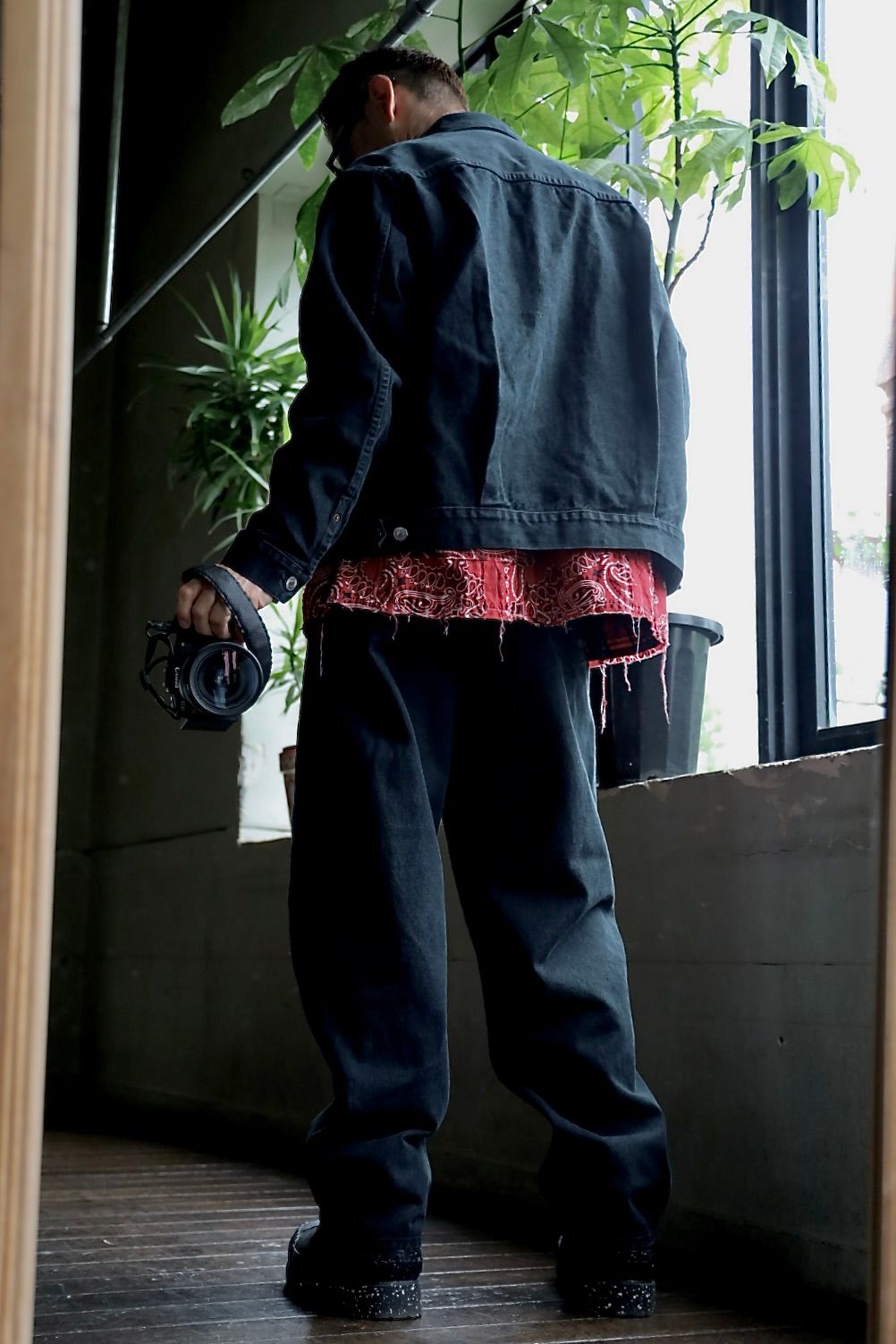 A.PRESSE アプレッセ 2025 STYLE2 Black Denim Jacketスタイル.2025.9.14.