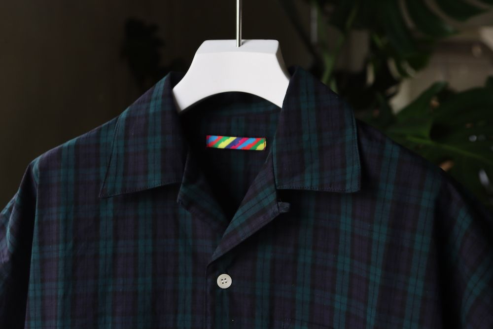 イズネス22SS BALLOON WIDE SHIRT(1022SSSH03)BLACK WATCH
