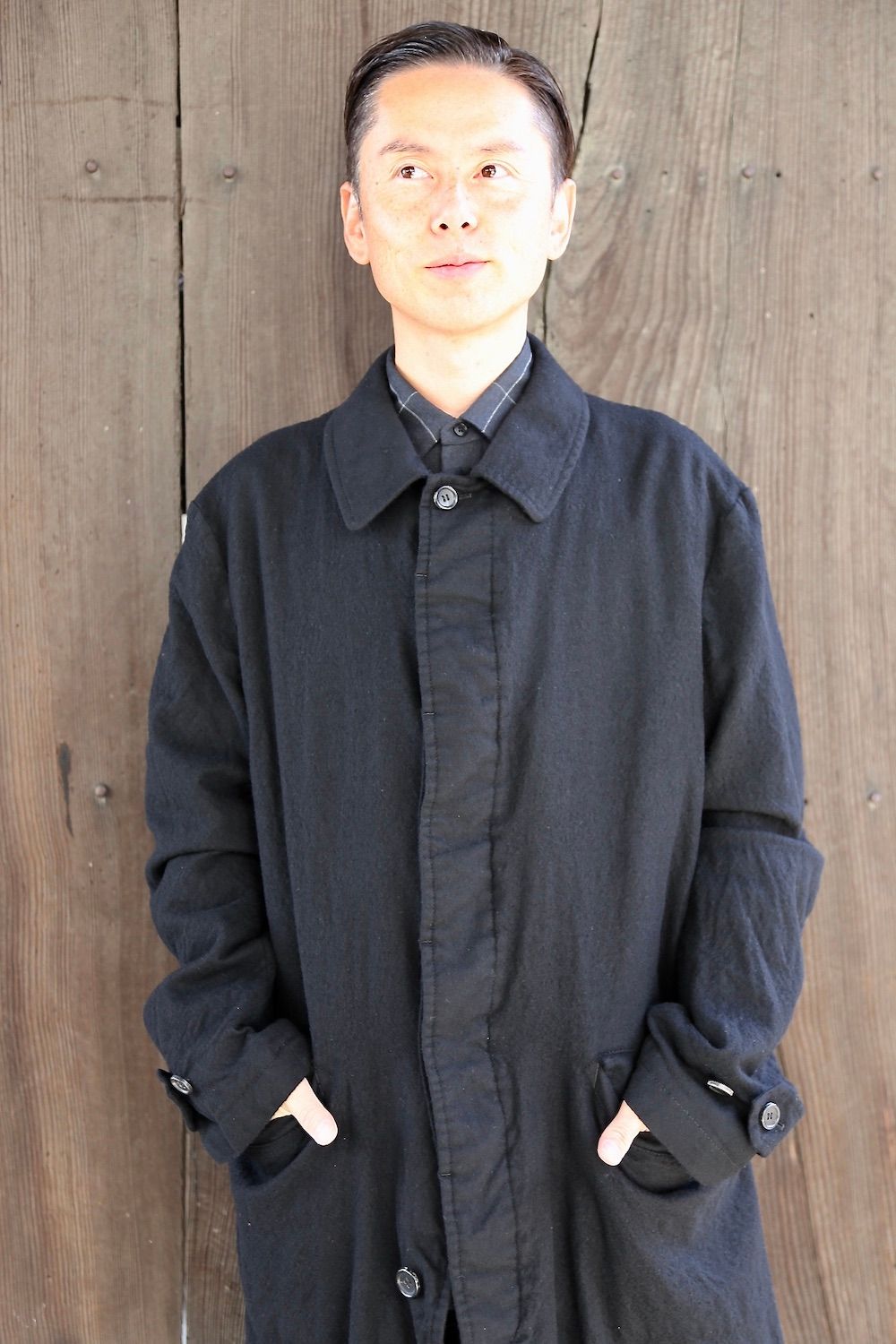 COMME des GARCONS HOMME 縮絨ウール Pコート-