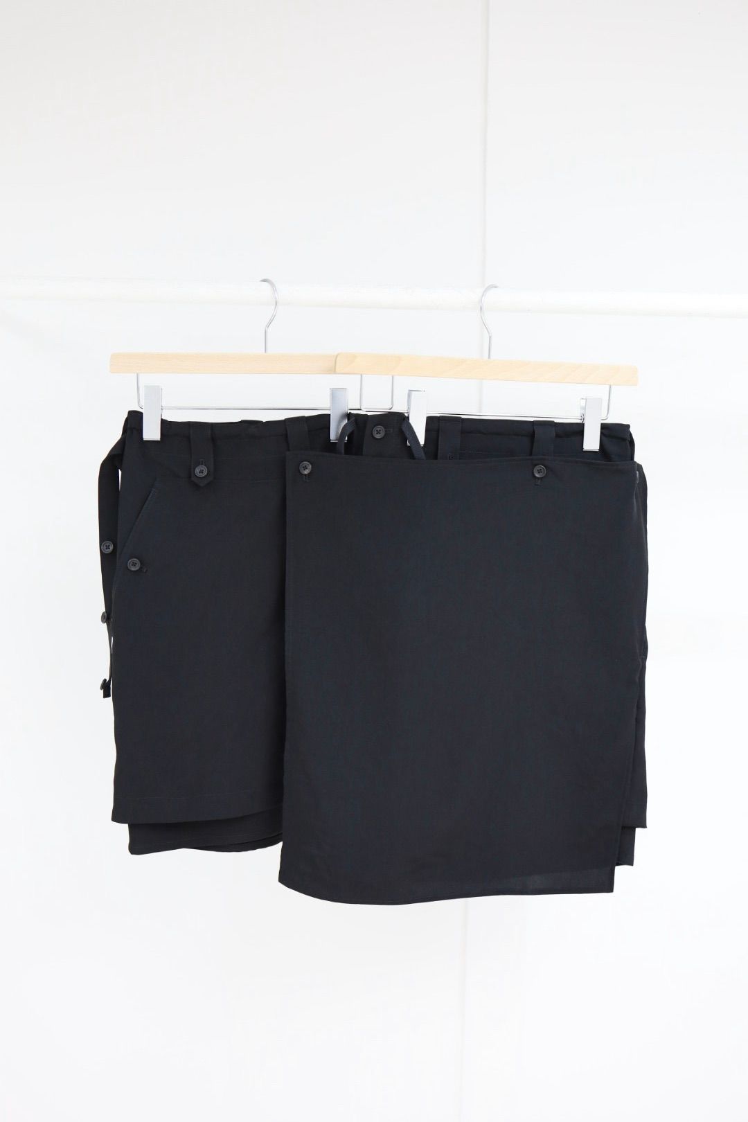 ヨウジヤマモト ドレープ布付きハーフパンツ(HK-P34-500)☆新作発売！