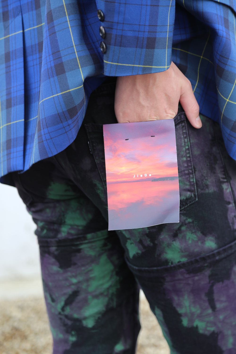 JieDa 2020aw 新作TARTAN CHECK JACKET "BLUE"style.2020.9.20