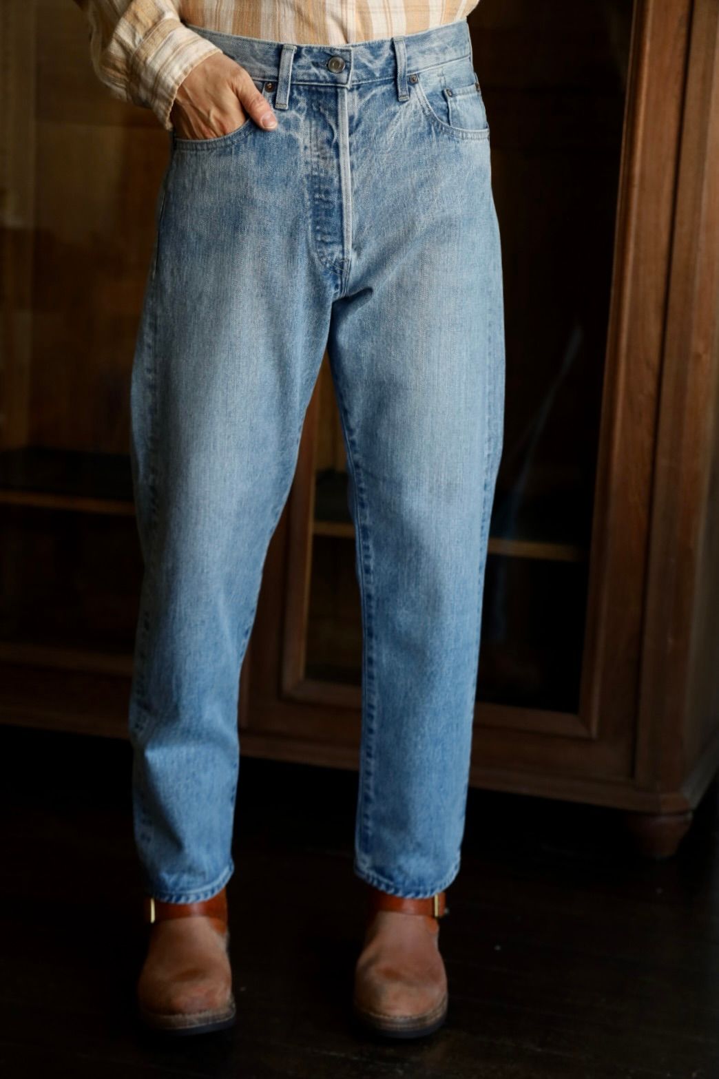 A.PRESSE 25SS Washed Denim Pantsスタイル2025.3.24. | 6443 | mark A.PRESSE 25SS Washed Denim Pantsスタイル2025.3.24. | 6443 | mark