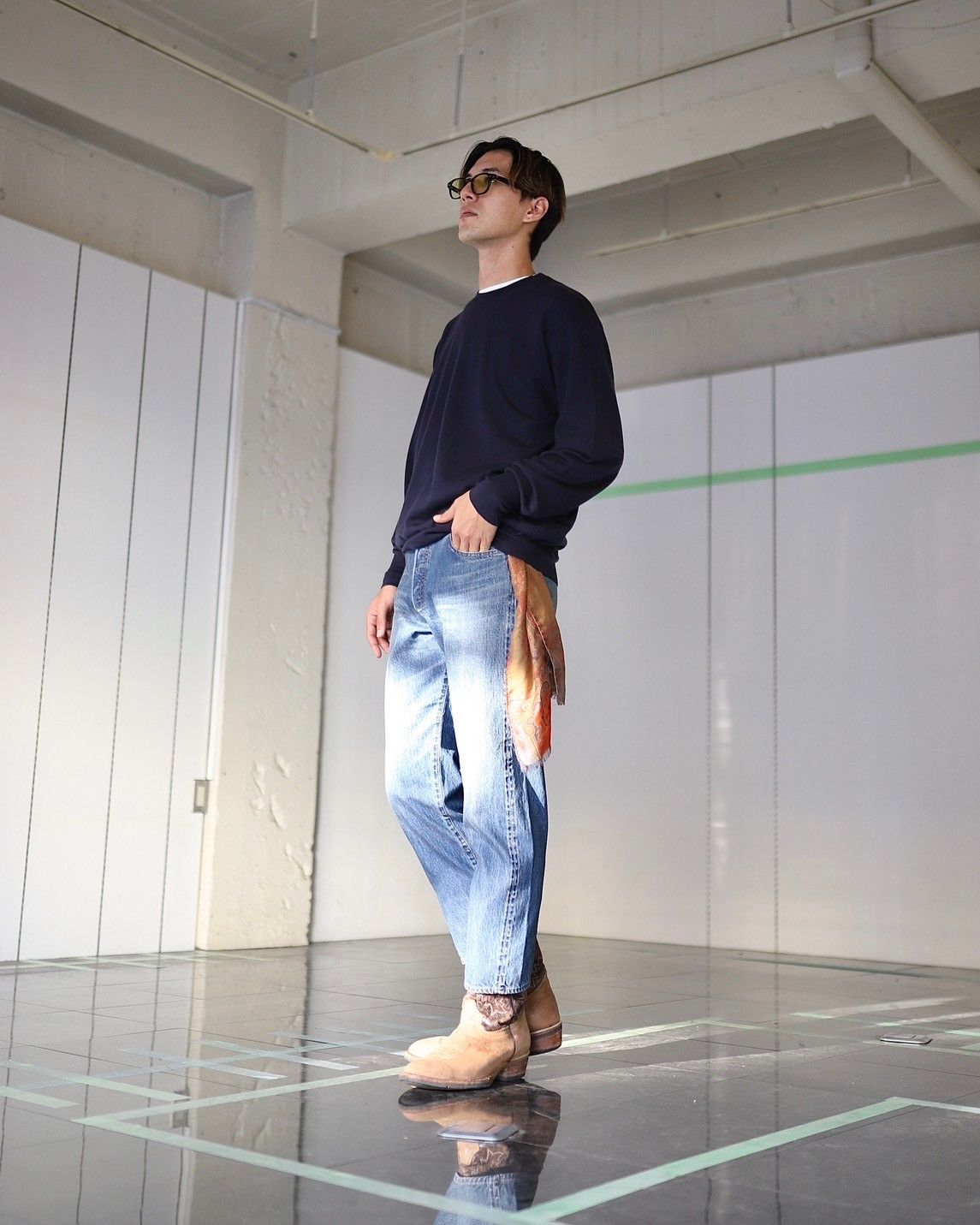 A.PRESSE - アプレッセ Cashmere High Gauge Crew Neck Sweater