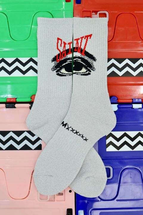 セントマイケル 26AW EYE_SOCKS(SM-MK1-0000-110)GRAY☆7月6日(月)発売！