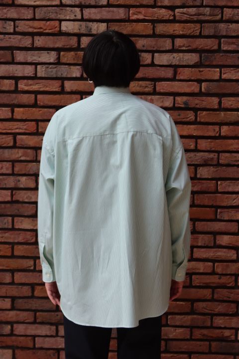 Thomas Mason for Graphpaper L/S Oversized Regular Collar Shirt style.2022.11.26