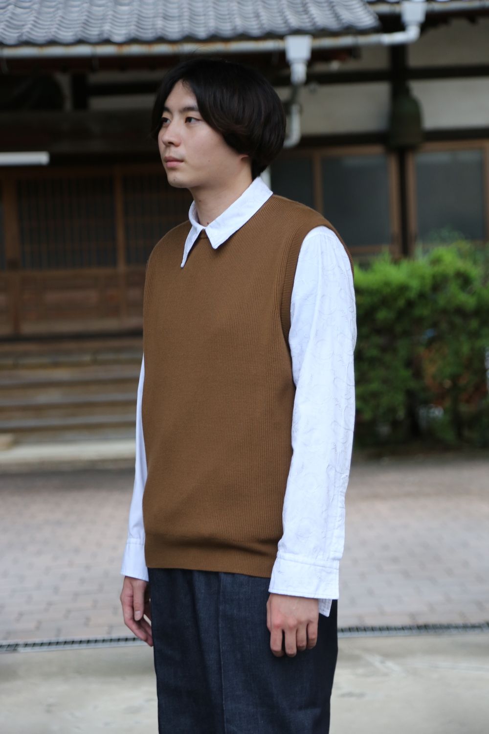 COMME des GARCONS HOMME 綿ナイロンウェザーフーデッドコート"KAHKI"style.2020.9.13.