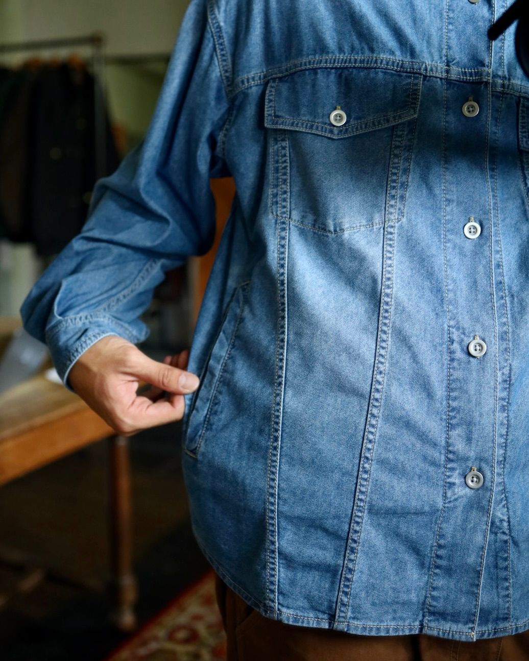 フレッシュサービス COTTON CANVAS LEATHER COLLAR WORK JACKET  MARKスタイル