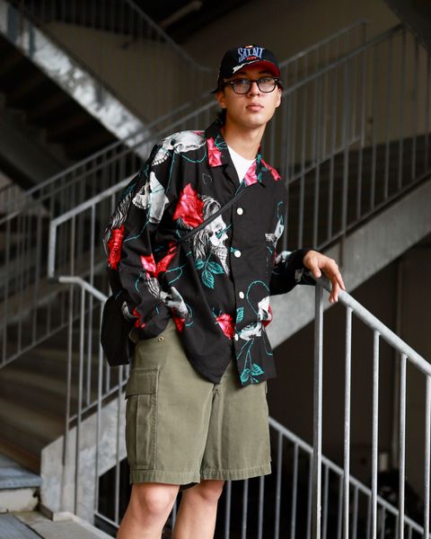 ©SAINT M×××××× ×WILDSIDE YOHJI YAMAMOTO PAJAMA SHIRT markスタイル