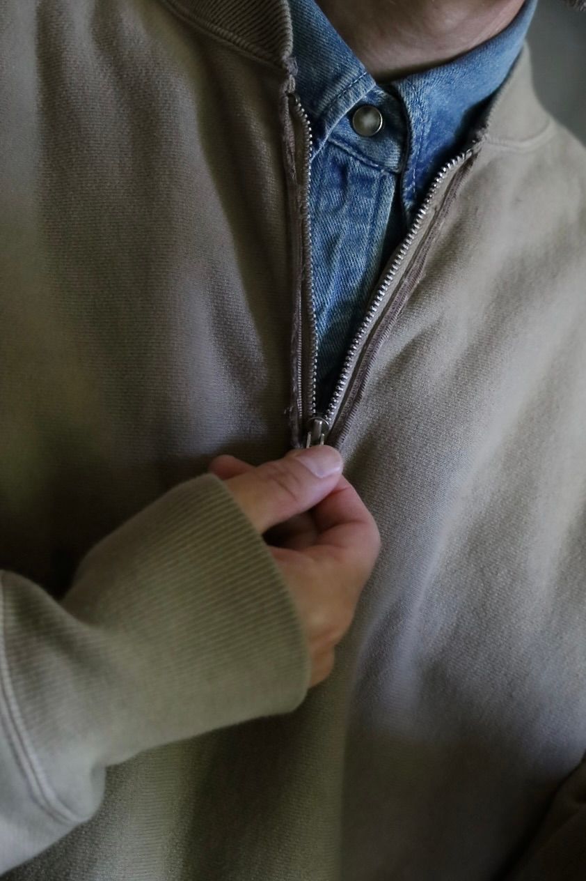 A.PRESSE 2026 STYLE2 Vintage Half Zip Rib Collar Sweatshirt"MOCHA"スタイル