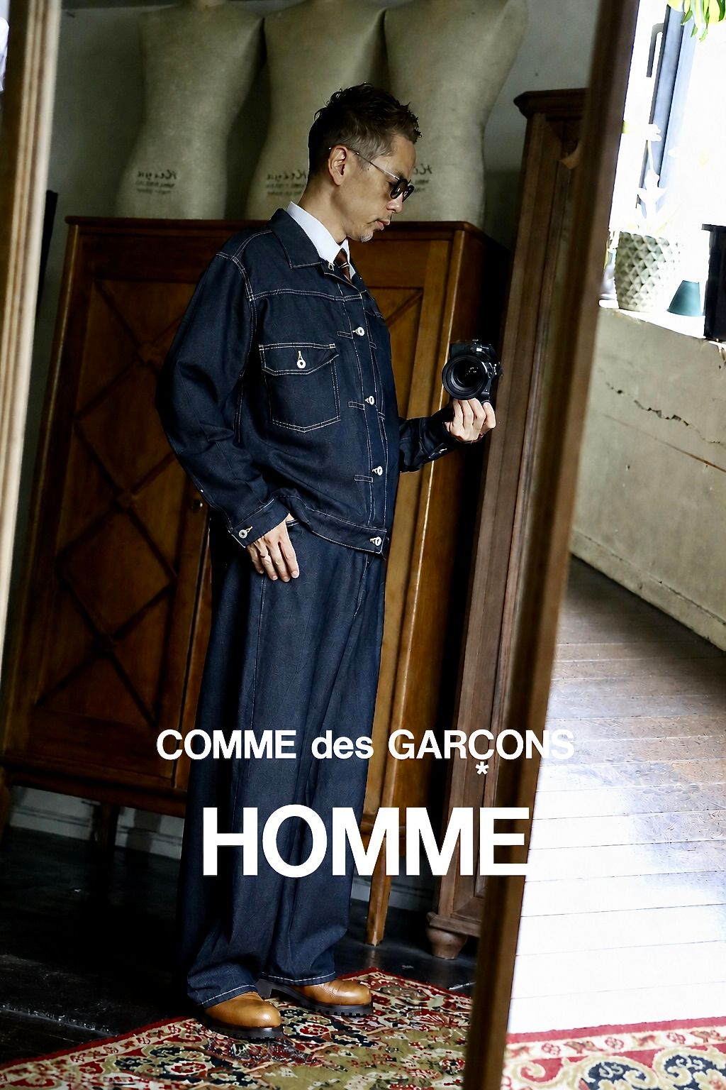 COMME des GARCONS HOMME 26FW エステルサージ製品染デニムジャケットスタイル