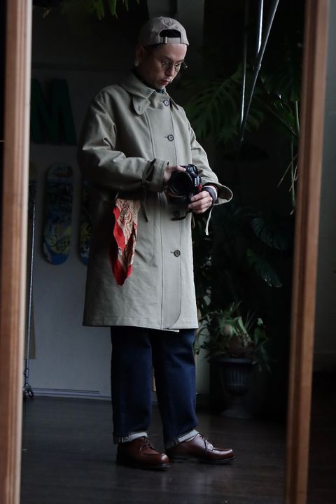 A.PRESSE アプレッセ23SSコート Motorcycle Half Coatスタイル2023.2.20.