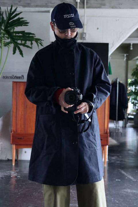 アプレッセ22FW Motorcycle Half Coat"NAVY"スタイル
