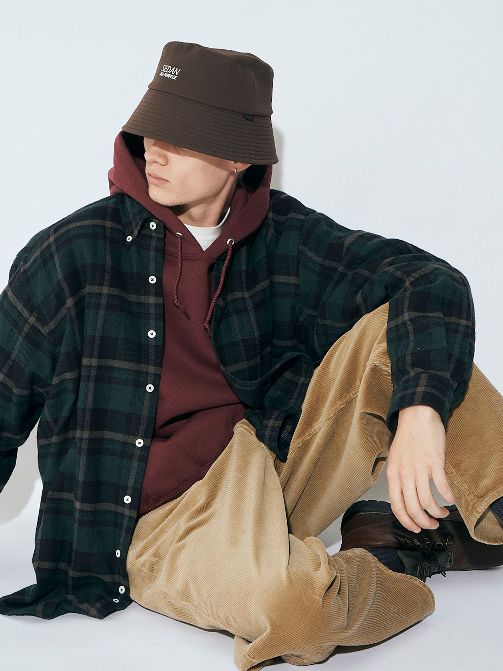 セダンオールパーパスFW23 Twill Plaid Big BD Shirt (SD23F-SH03)Green Plaid