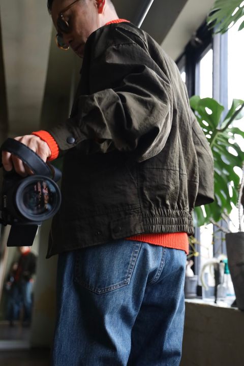 YOKE NYLON BOMBER JACKET"KHAKI"スタイル