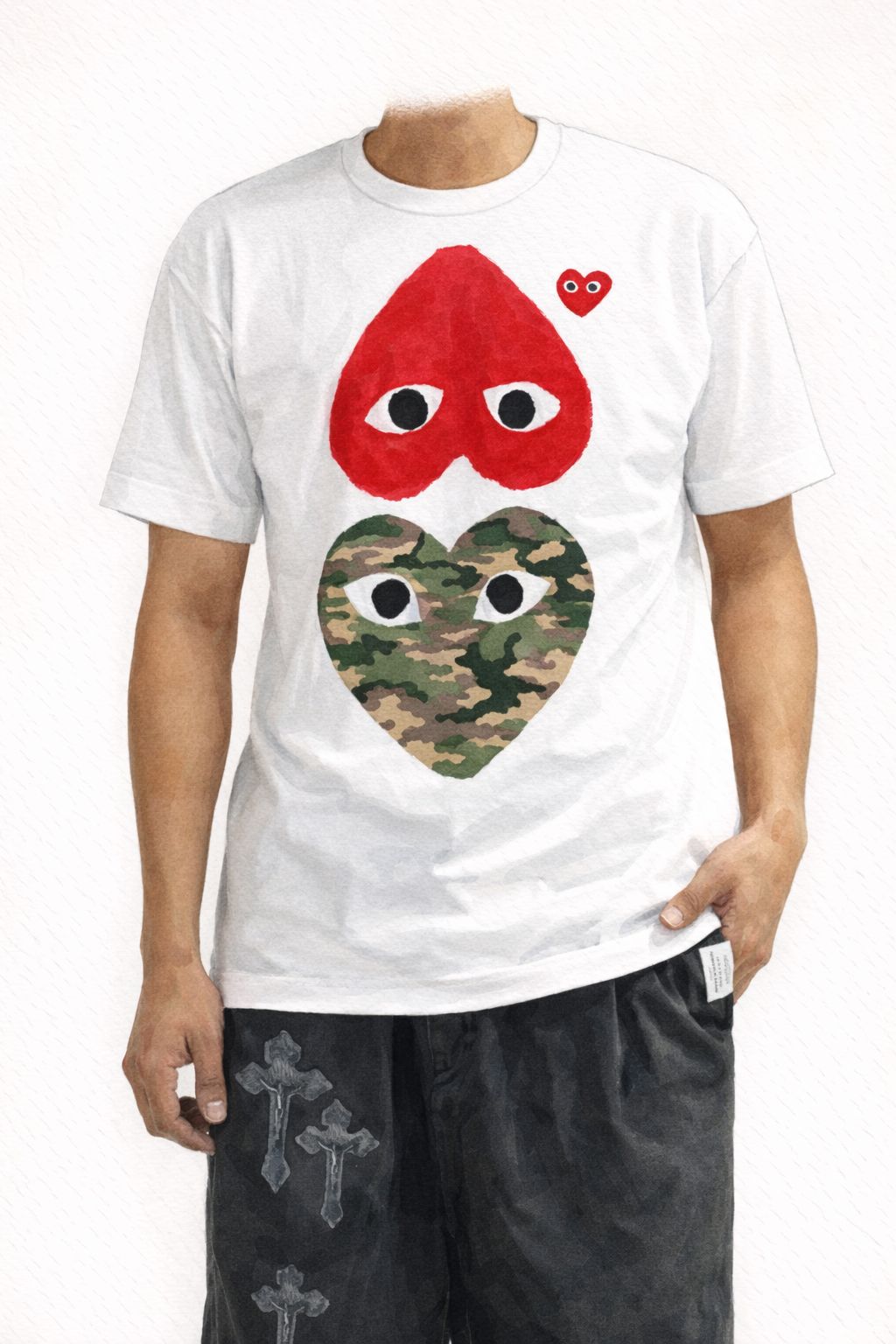 プレイコムデギャルソン REDエンブレムハートTシャツ(CAMO×RED)☆新作発売！