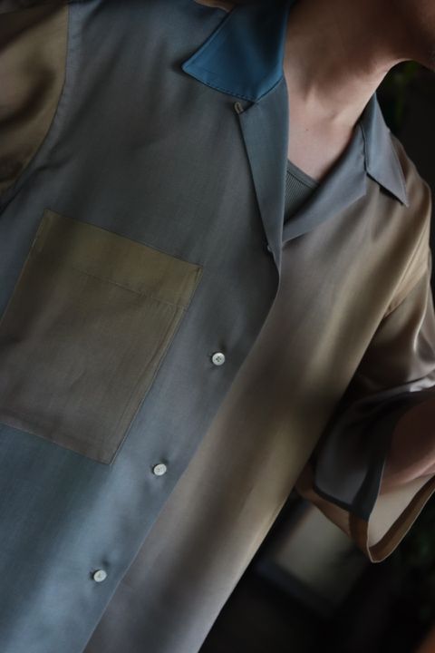 YOKE ヨーク23SSシャツ PRINTED OPEN COLLAR SHIRTスタイル