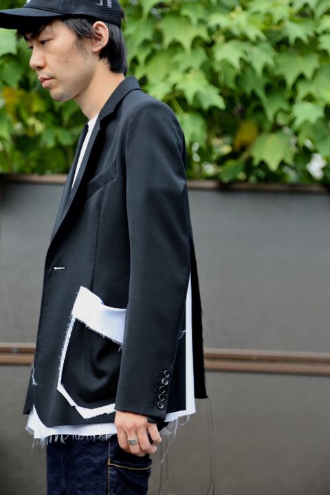 sulvam Gabardine classic short jacket"BLACK"Style.2020.9.6.
