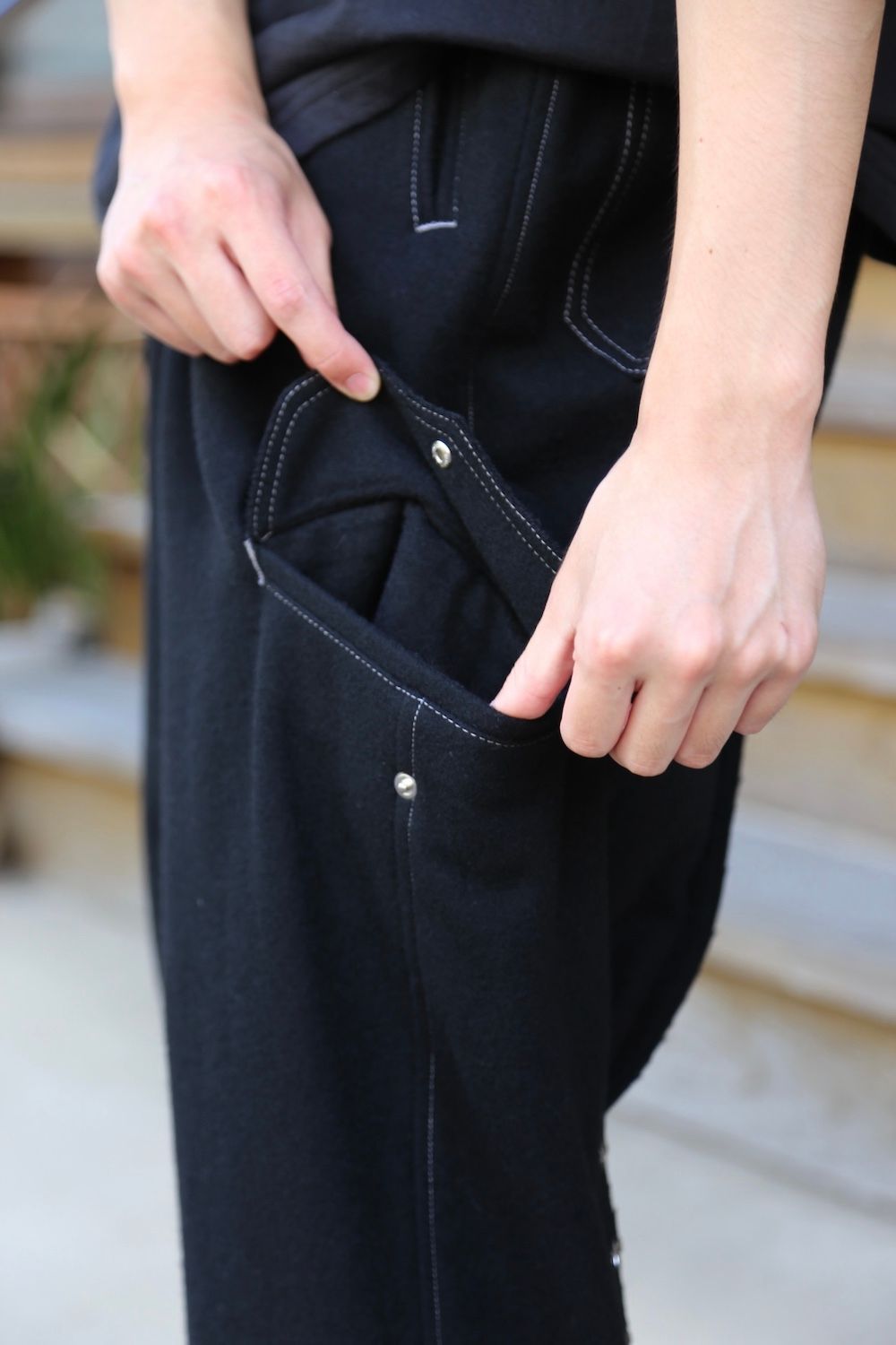 Yohji Yamamoto 21AW Y-ホック付きPフラノ PANTS(HX-P32-118) style. 2021.07.13.
