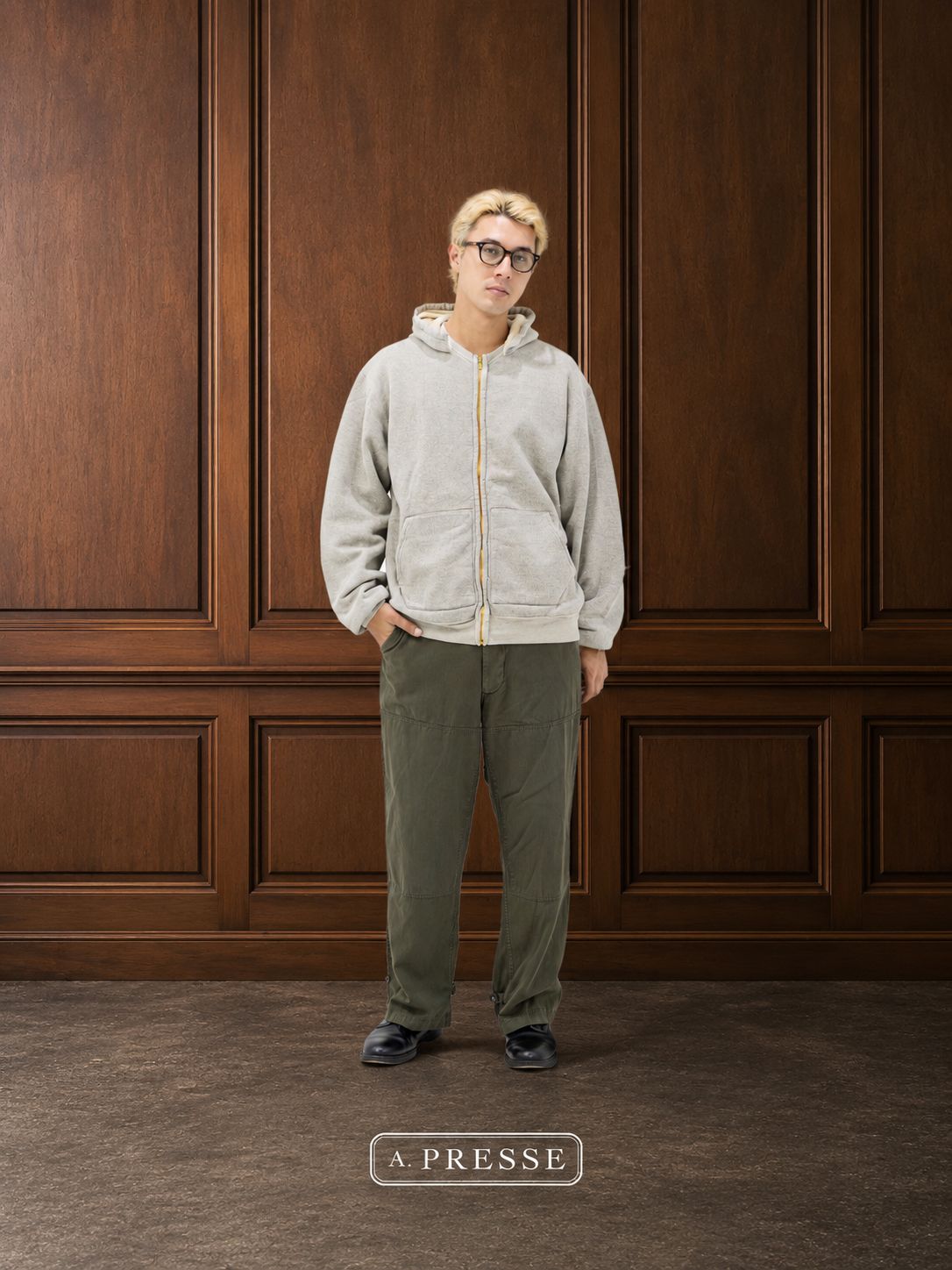 アプレッセ STYLE2 Vintage Attached Hood Zip Parka (GRAY)MARKスタイル
