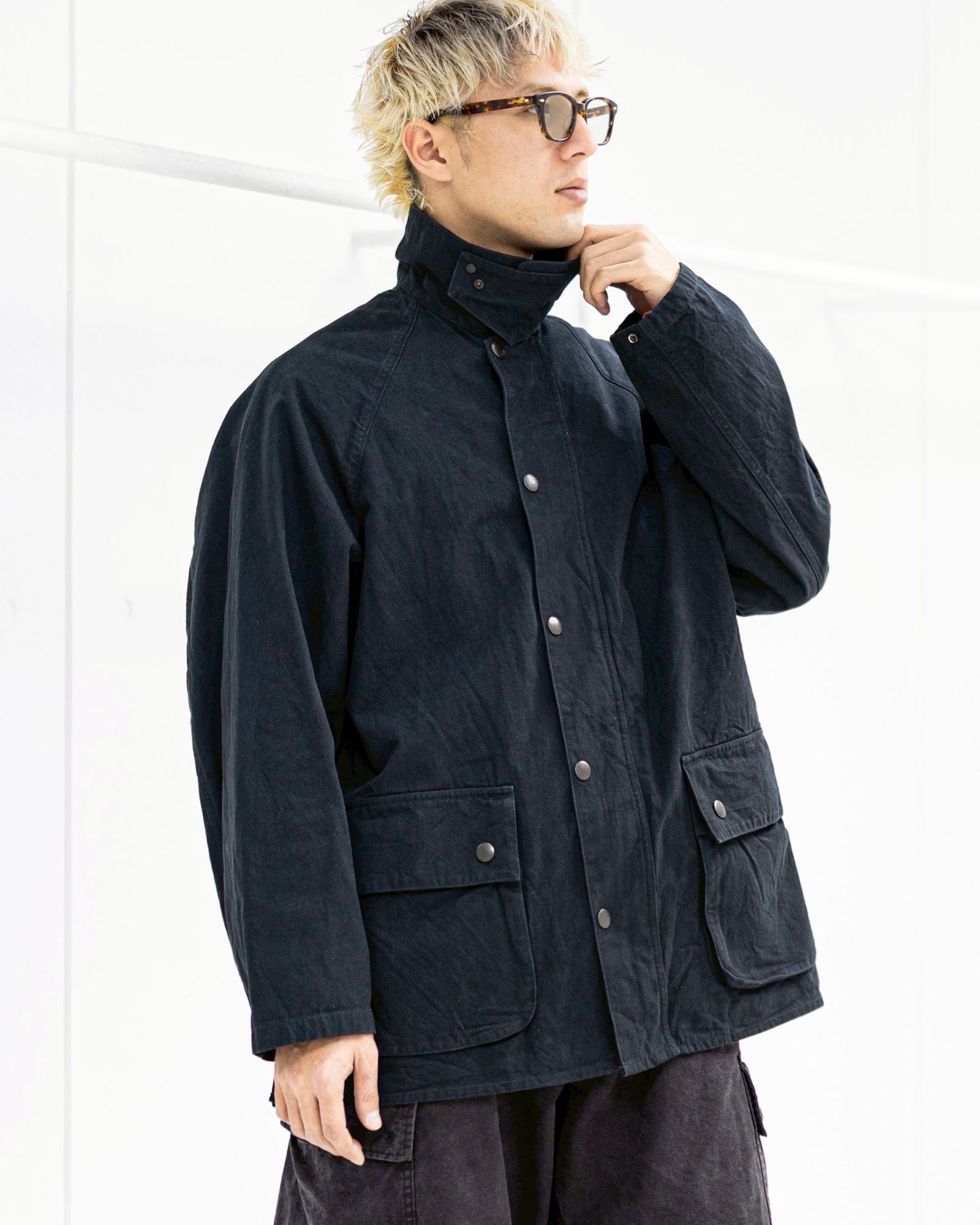 blurhms ブラームス 26SS Hard Twist Gabardine Riding Jacket(BHS26S017)BlackNavy☆12月26日(金)新作発売！