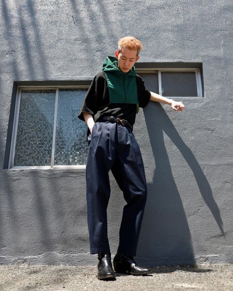 is-ness イズネス23SS フーディmixスタイル