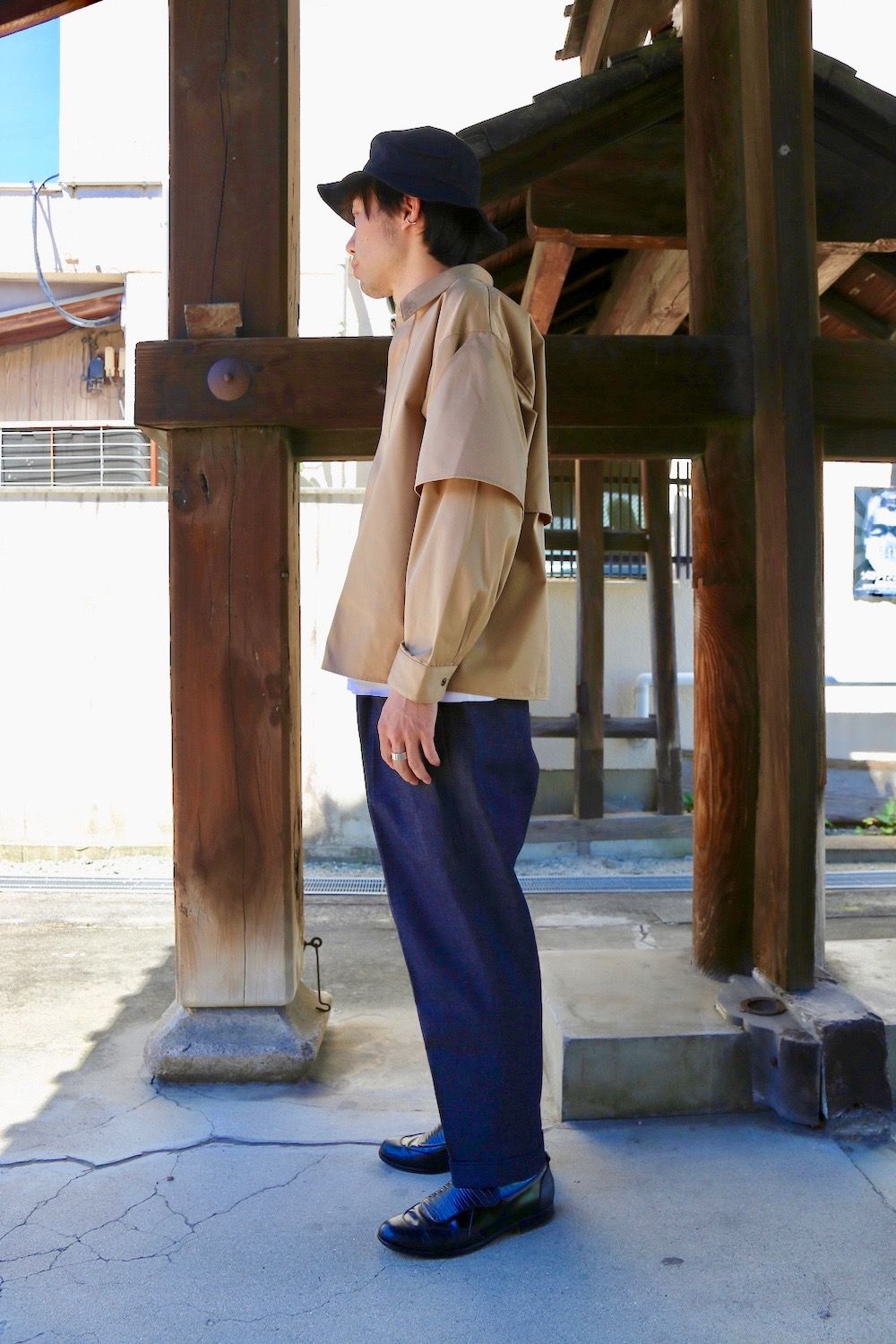 JieDa T/C FLAP SHIRT"BEIGE"Style.2020.8.29.