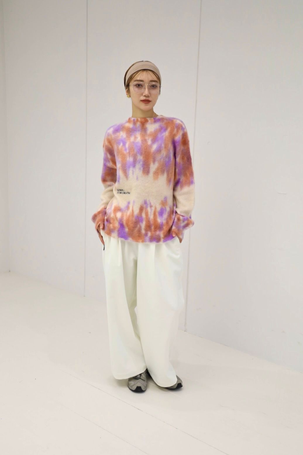 S.F.C 25FW エスエフシー DYED MOHAIR CREW (SFCFW25KN03)Natural,Orange,Purple