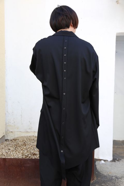 sulvam2020AW 新作Gabardine classic shirt"BLK" style.2020.9.21.