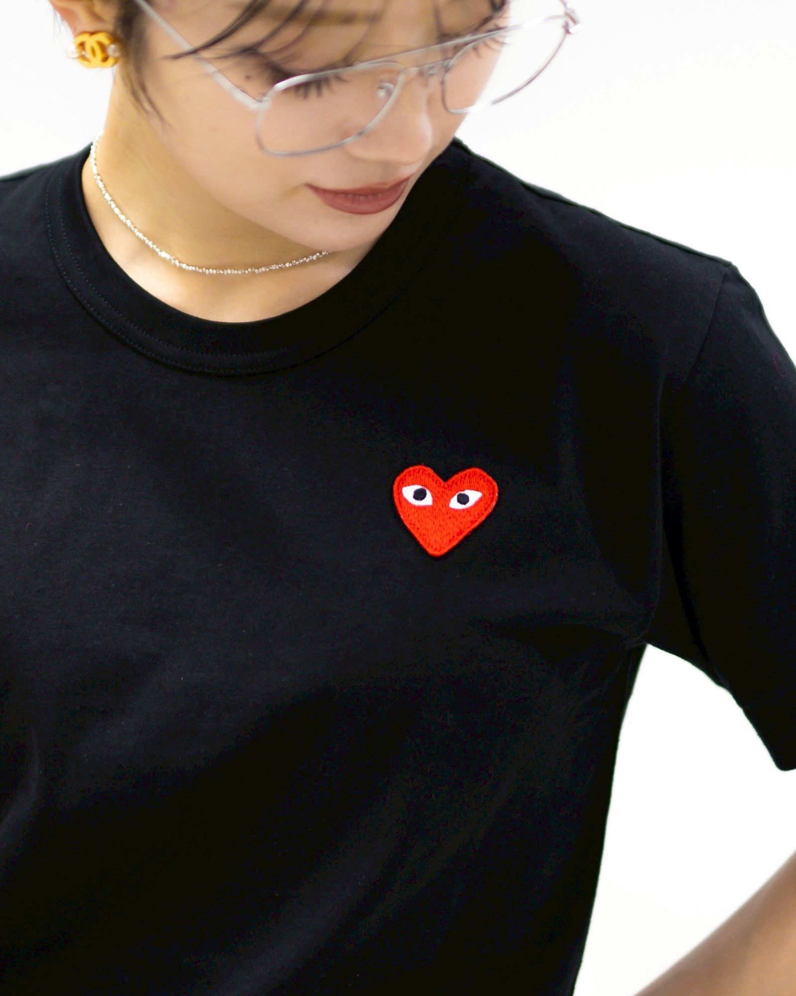 PLAY COMME des GARCONS ROUND NECK RHINESTONE CARDIGAN  style.2025.11.12