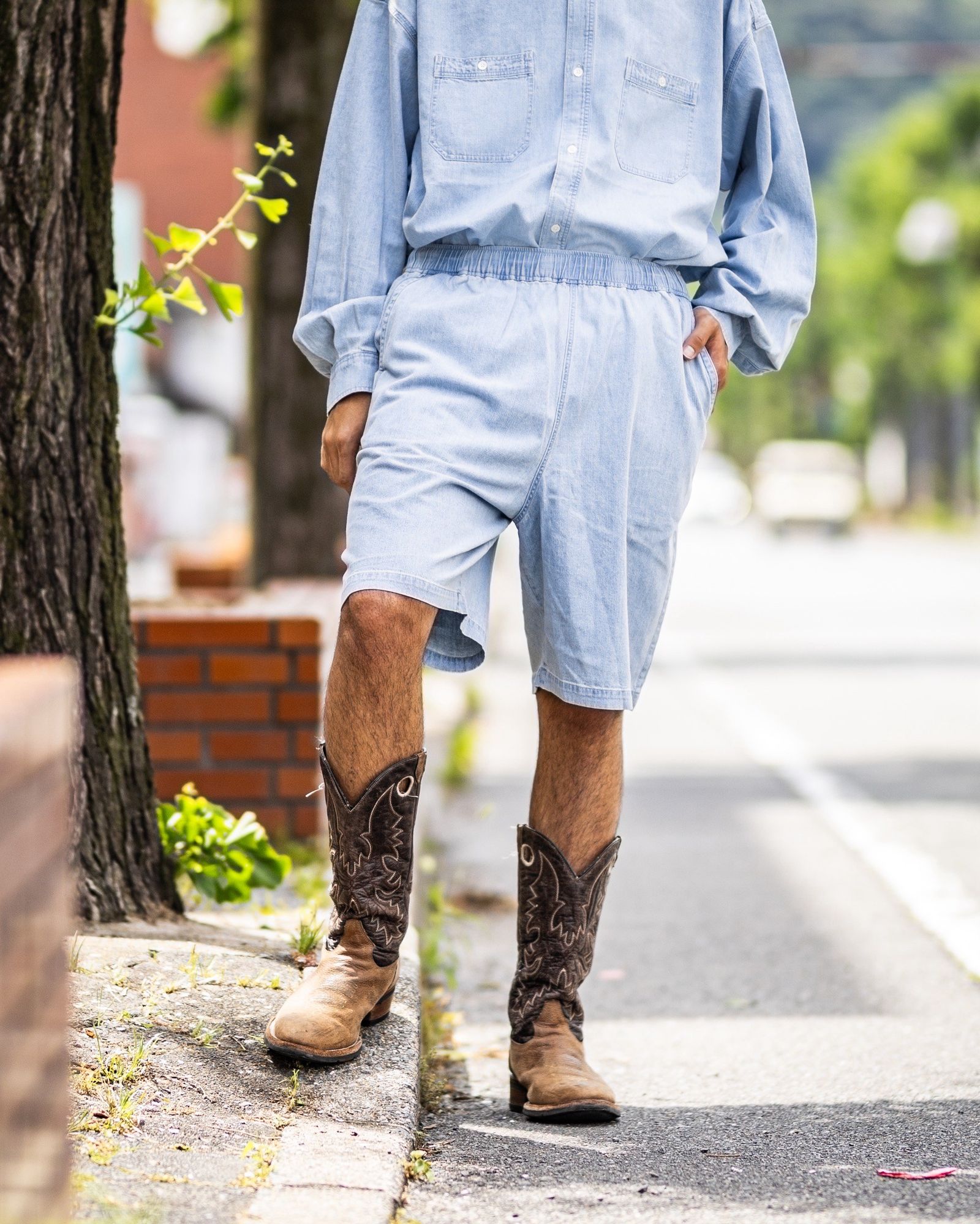 SELFSERVICE 2008 Spring Summer セルフサービス FreshService - フレッシュサービス LIGHT DENIM EASY SHORTS