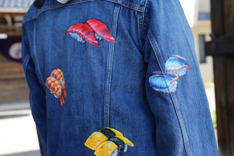 doublet FOOD HAND-PAINTED DENIM JACKET(20AW18BL113)"L.BLUE" style.2020.9.21.