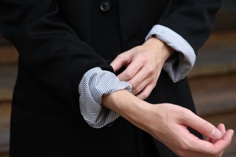 Yohji Yamamoto タキシードドクタージャケット"W-ロングJKTプリントB"style.2020.8.9.