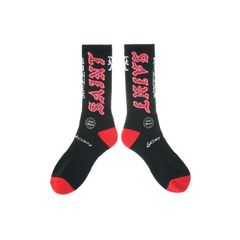 セントマイケル 26SS SAINT SOCKS(SM-MK8-0000-110)BLACK×RED☆4月11日(土)発売！