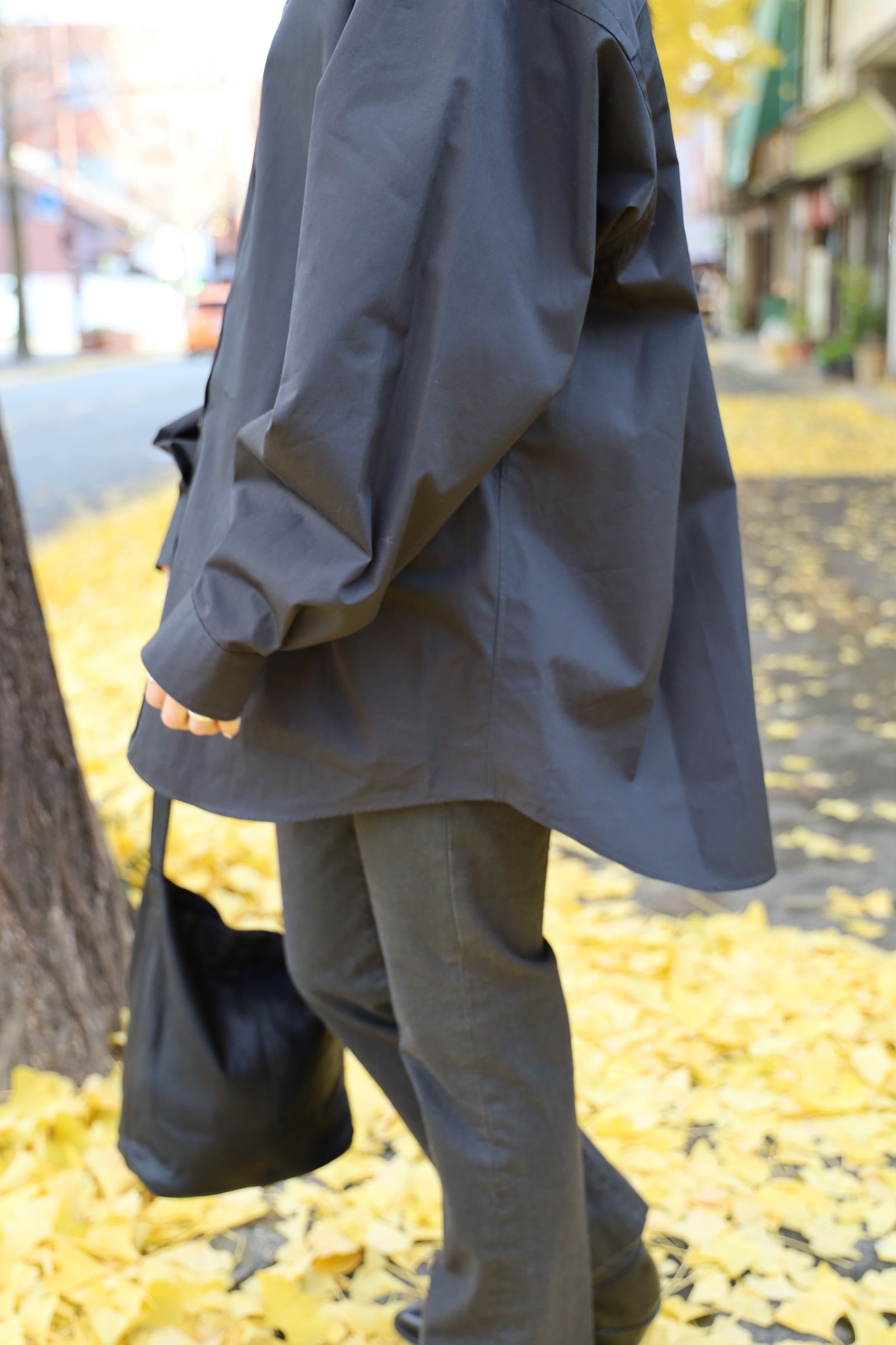 Graphpapaer レディース25SS 新作Hight Count Broad L/S Oversized Band Collar Shirt style.2024.12.16