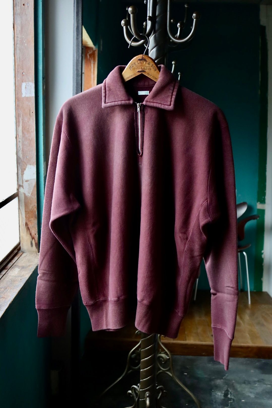 アプレッセ 2025 STYLE2 Vintage Half Zip Sweatshirt(25AAP-05-09)BURGUNDY☆8月9日(土)発売！
