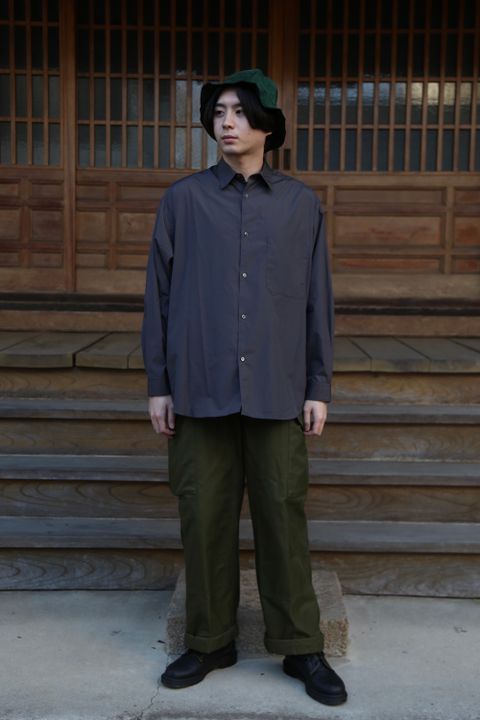 Broad L/S Oversized Regular Collar Shirt"C.GRAY"Style.2020.1.17.