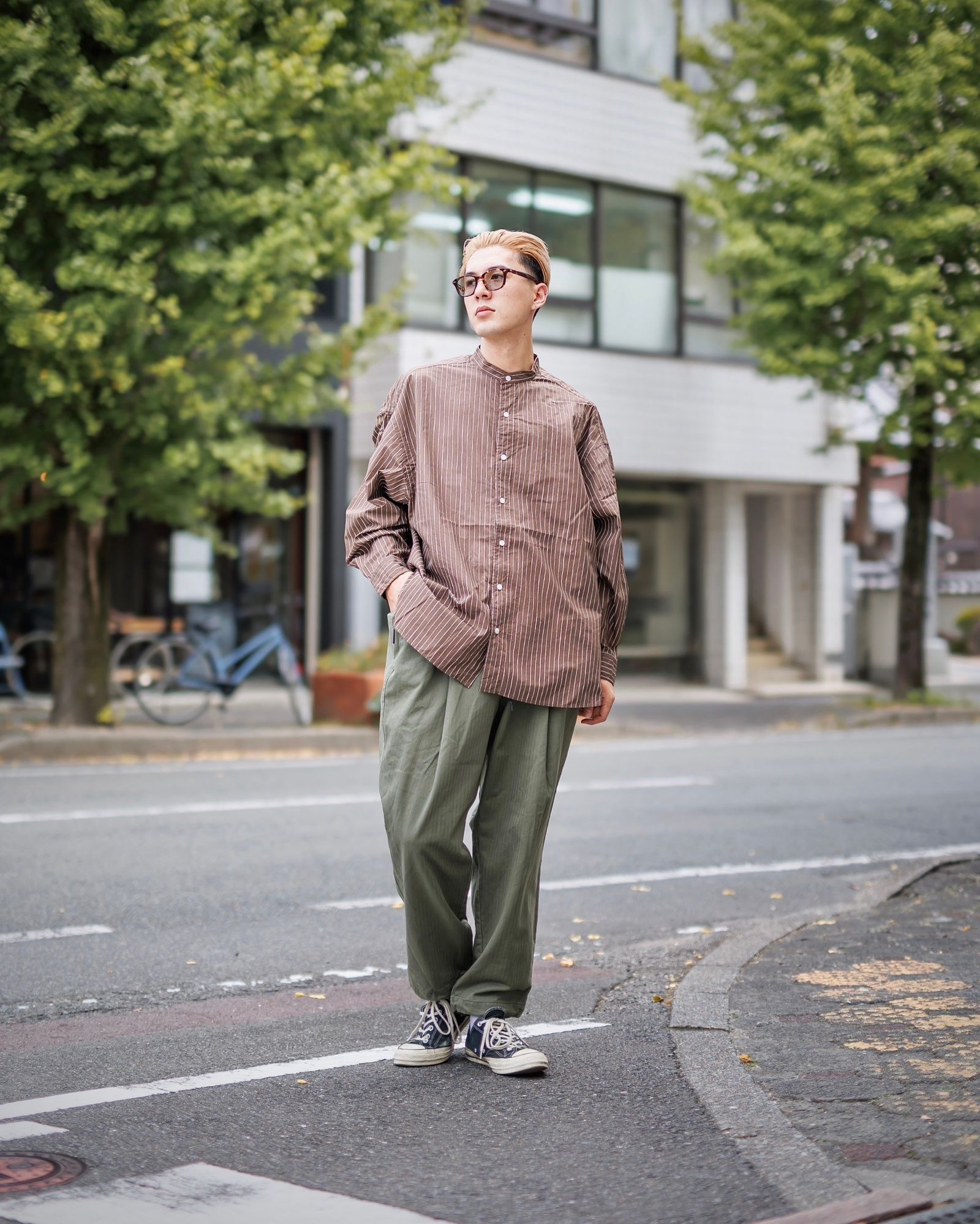S.F.C 24FW エスエフシー  WIDE TAPERED EASY PANTS(SFCFW24P03)Olive