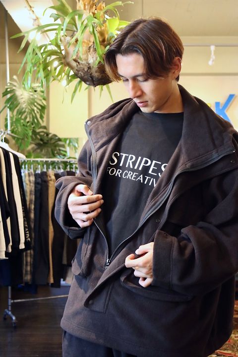 S.F.C 新作FLEECE HOODIE JACKET"BLACK"スタイル