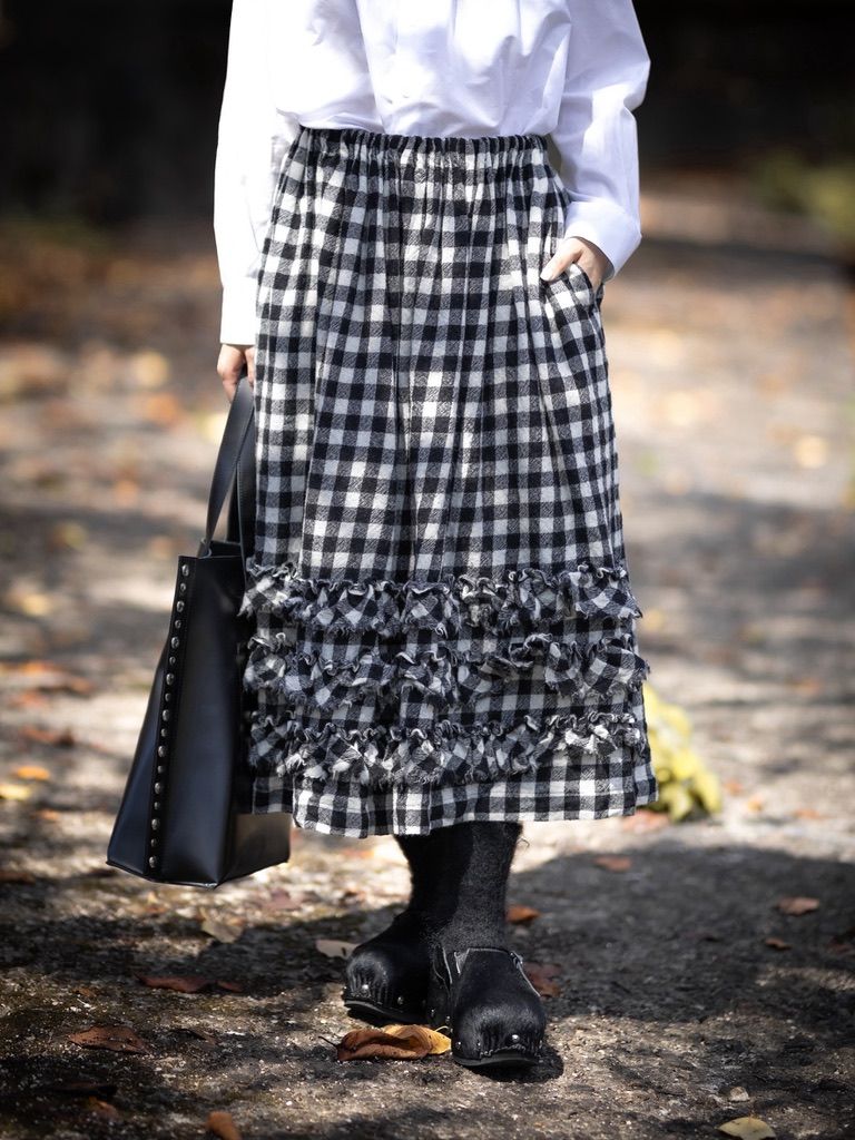 tao 26FW 新作ウールギンガムチェック先染 製品縮絨ジャケットセットアップstyle.2026.10.2