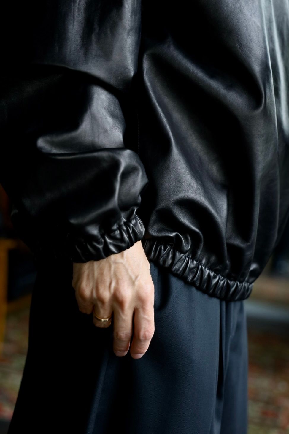 A.PRESSE 2026 STYLE2 Leather Pullover Snap Shirtsスタイル