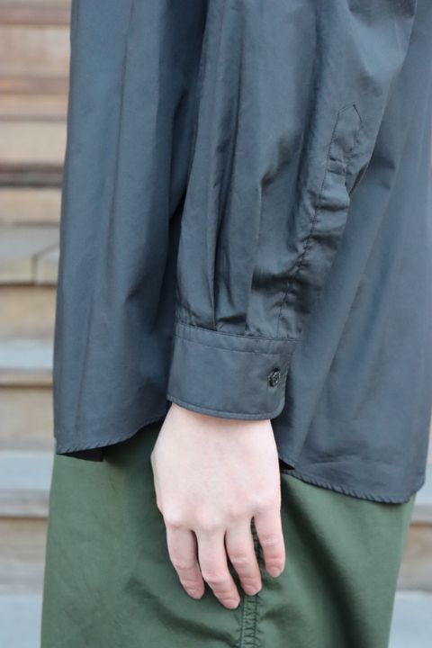 Graphpaper 22SS Broad L/S Oversized Regular Collar Shirt"BLACK".style