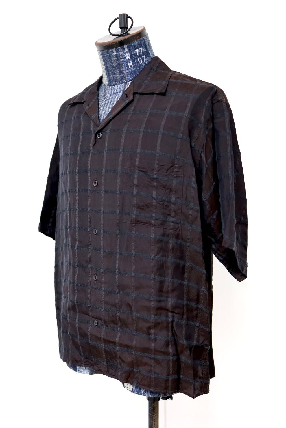 marka 26AW OPEN COLLAR S/S SHIRT(M26C02SH02B)BROWN CHECK☆新作発売！