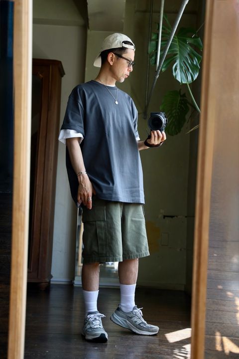 Graphpaper Heavy Weight S/S Oversized Tee(GRAY)スタイル