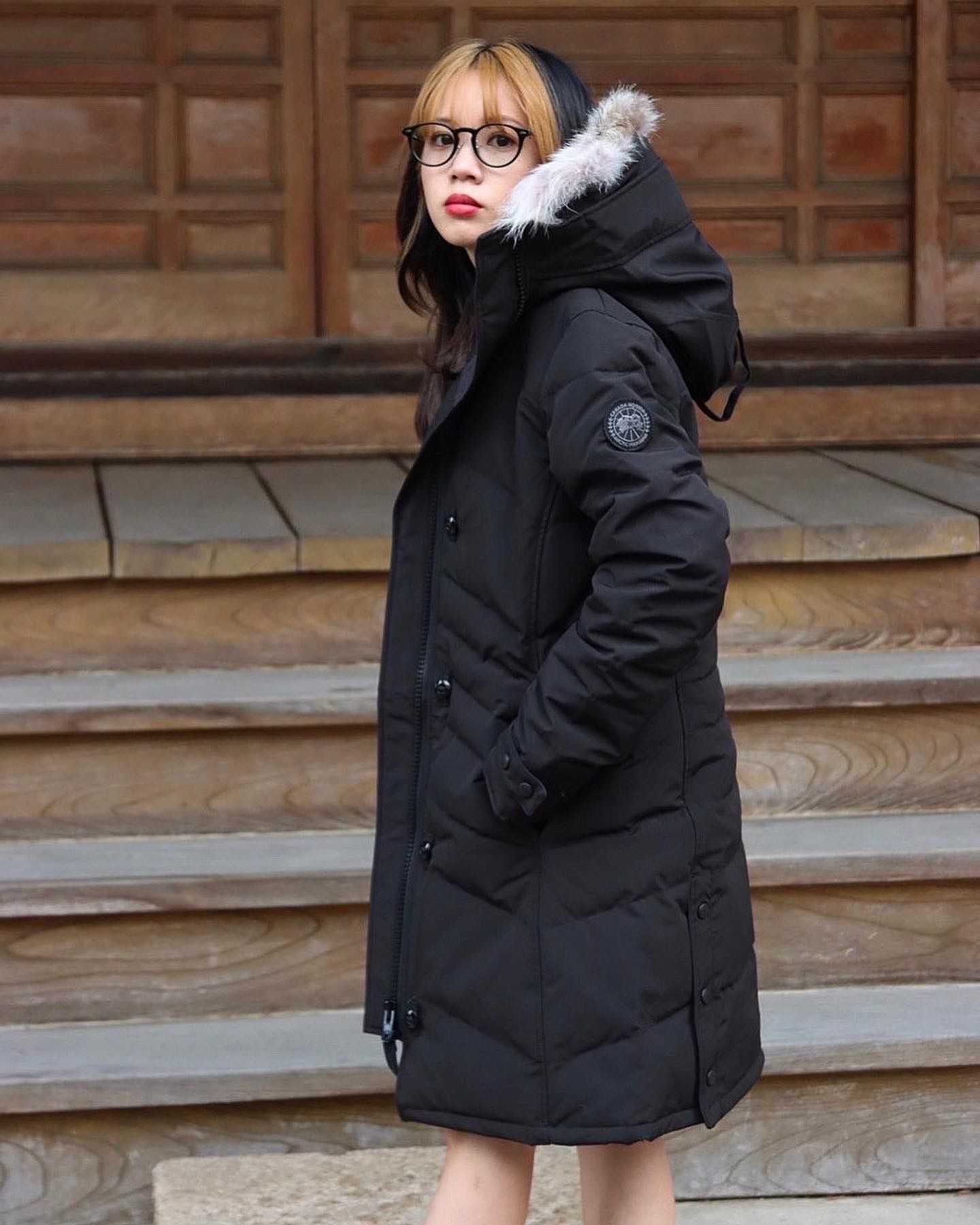 カナダグースレディース22AW LORETTE PARKA BLACK LABELスタイル