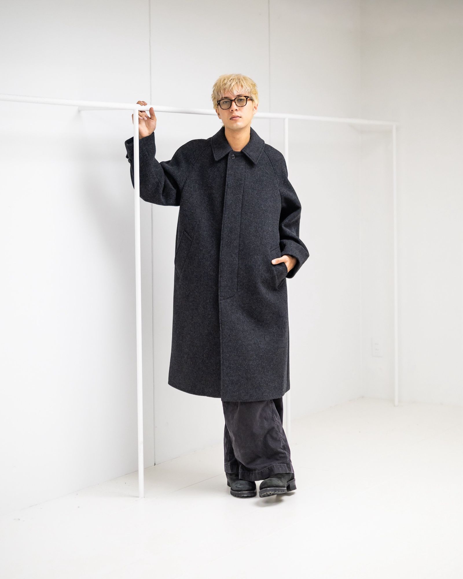 ANOTHER OFFICEアナザーオフィス Legacy Balmacaan Coat(AOEFCT003)Heather Charcoal☆11月6日(木)新作発売！