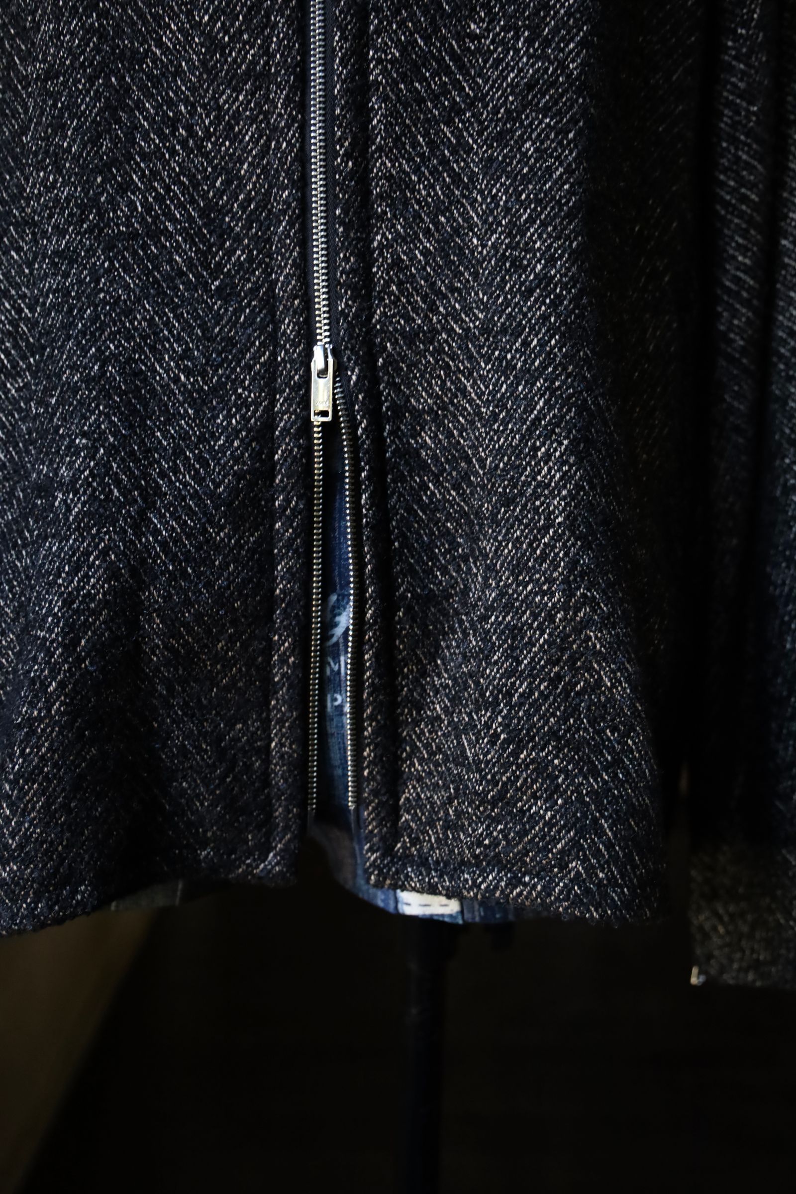 ヨーク24FW TWEED STAND COLLAR ZIP BLOUSON (YK24FW0727B)BLACK