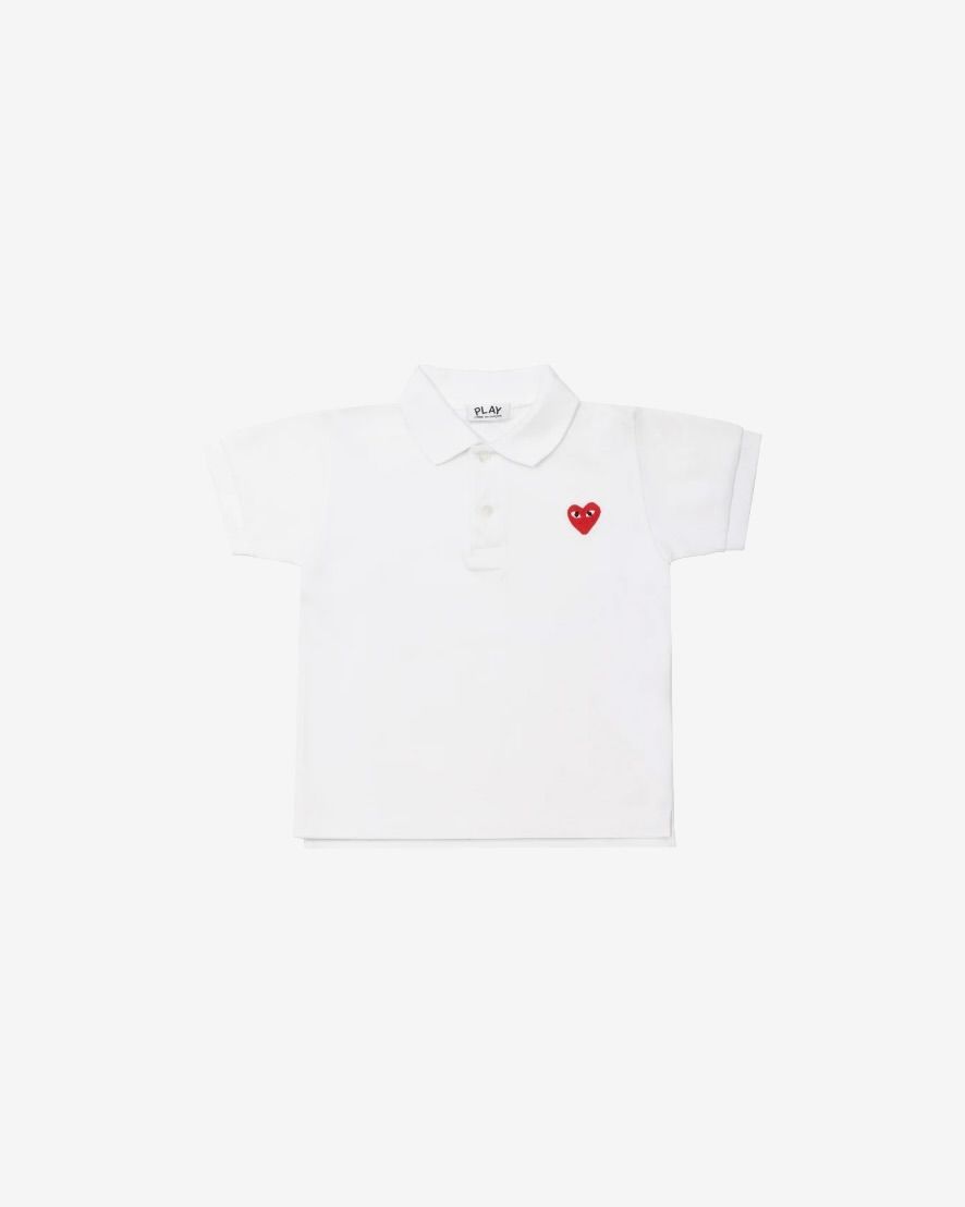プレイコムデギャルソン KID'S子供服ポロシャツ(REDハート)WHITE - 2