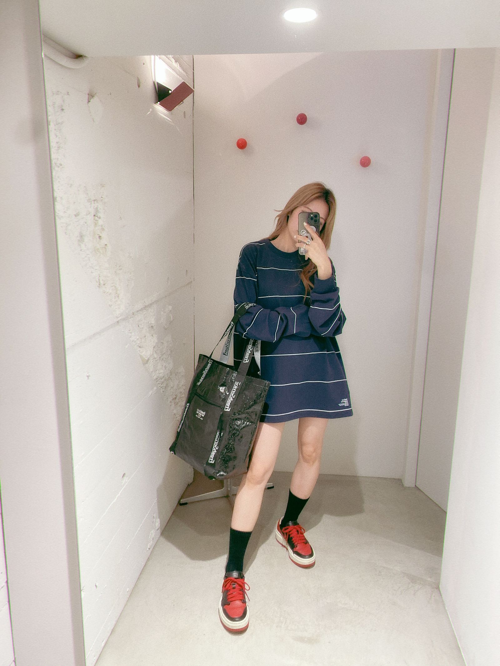 FreshService PIN BORDER L/S TEE(FSC261-70261)NAVYxWHITE ☆2月14日(土)新作発売！