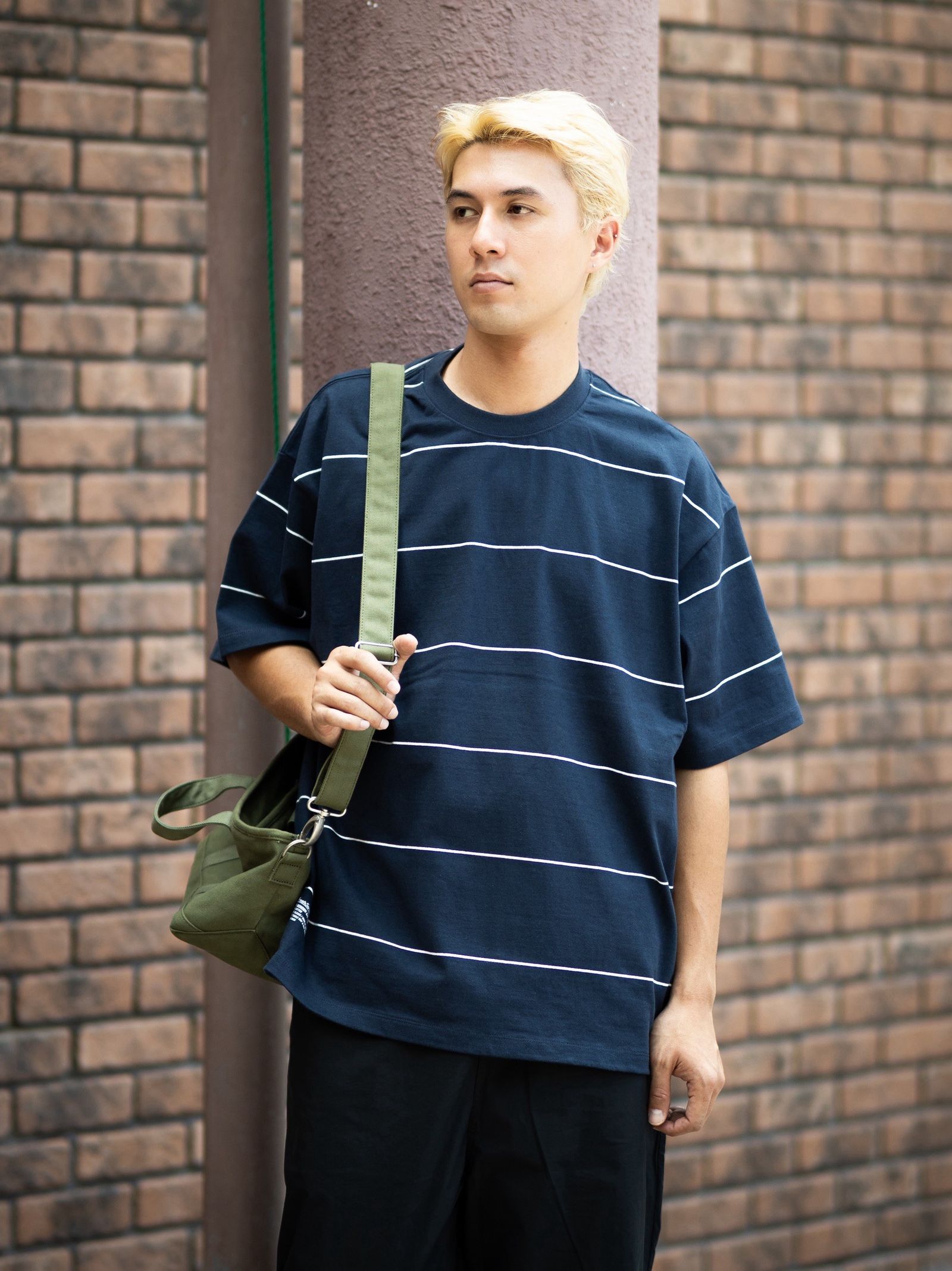 フレッシュサービス PIN BORDER S/S TEE(FSC263-70090)NAVY×WHITE