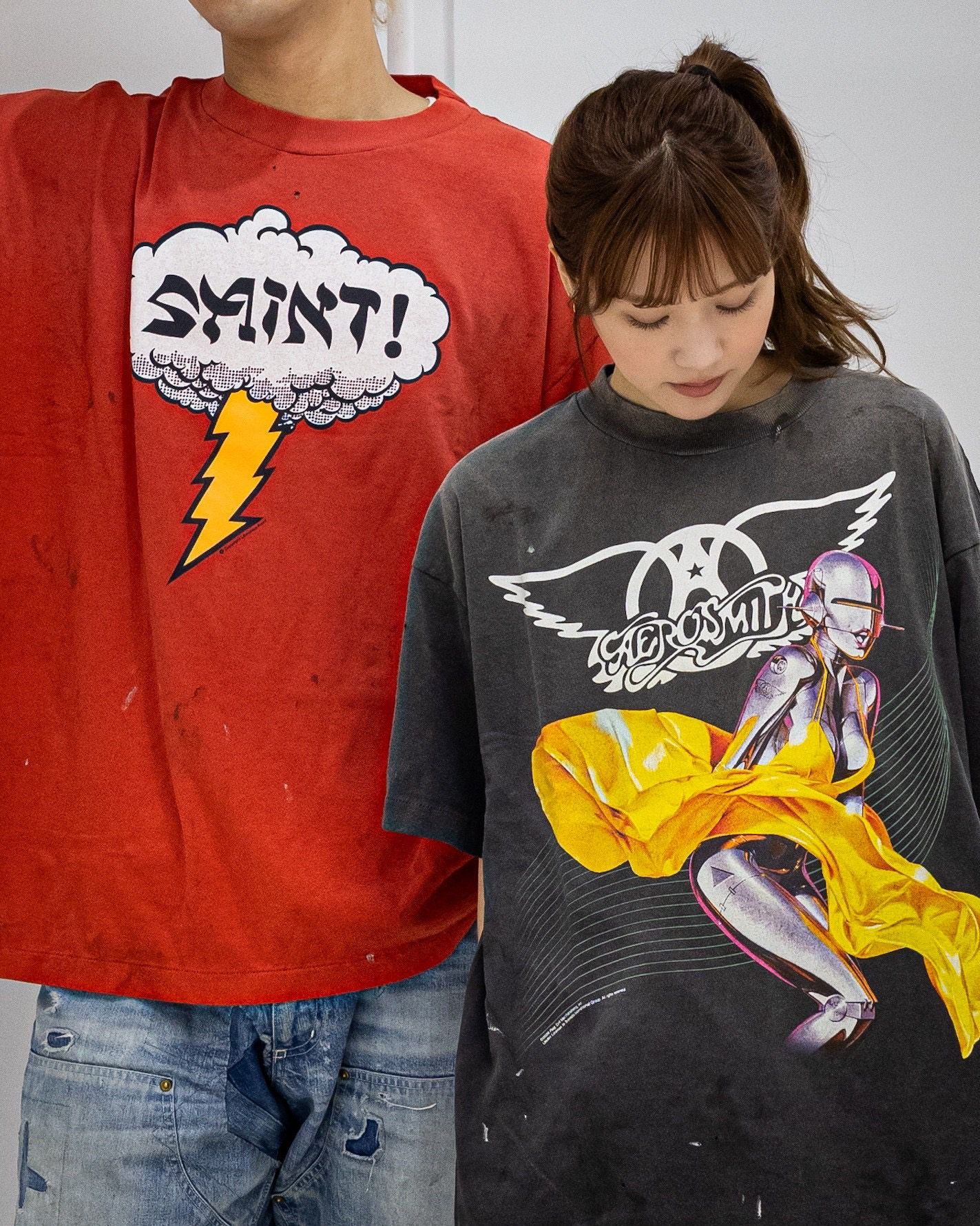 セントマイケル 26SS AEROSMITH AS_SS T-SHIRT(SM-MK8-0000-C25)BLACK